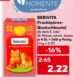 Kaufland Bebivita fruchtpüree-quetschbeutel Angebot