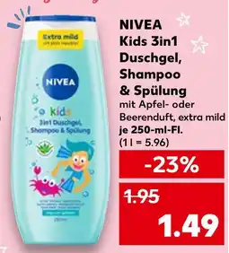 Kaufland Nivea kids 3in1 duschgel, shampoo & spülung apfelduft Angebot