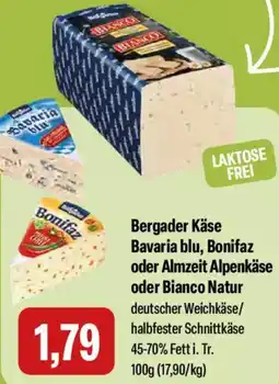Feneberg Bergader Käse Bavaria blu, Bonifaz oder Almzeit Alpenkäse oder Bianco Natur Angebot