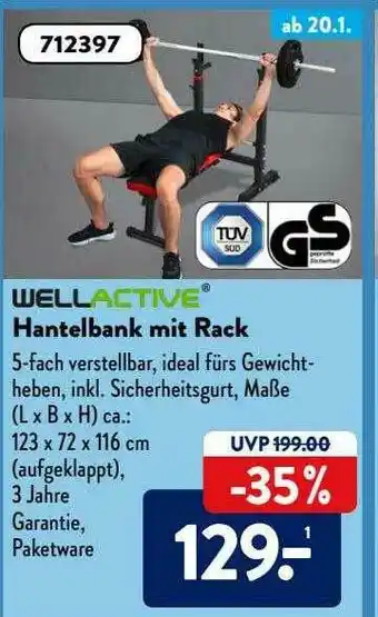 Aldi Süd Wellactive Hantelbank Mit Rack Angebot