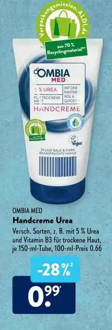 Aldi Süd Ombia Med Handcreme Urea Angebot