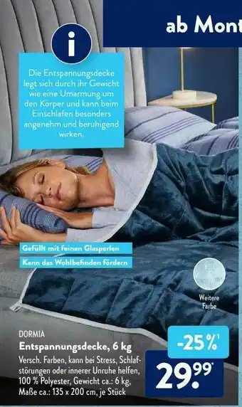 Aldi Süd Dormia Entspannungsdecke 6 Kg Angebot