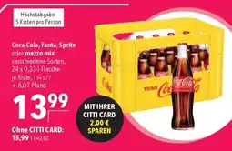 CITTI Markt Coca-Cola, Fanta, Sprite oder mezzo mix Angebot