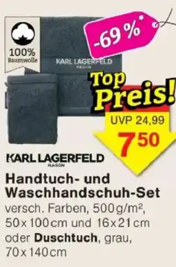 Jawoll KARL LAGERFELD Handtuch- und Waschhandschuh-Set oder Duschtuch Angebot