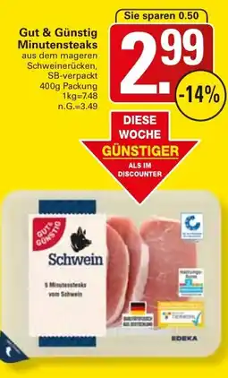 WEZ Gut & Günstig Minutensteaks Angebot