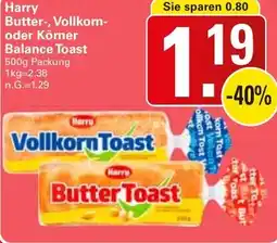 WEZ Harry Butter-, Vollkorn- oder Körner Balance Toast Angebot