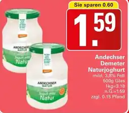 WEZ Andechser Demeter Naturjoghurt Angebot