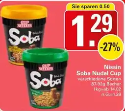 WEZ Nissin Soba Nudel Cup Angebot