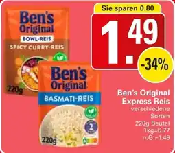 WEZ Ben's Original Express Reis Angebot