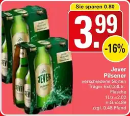 WEZ Jever Pilsener Angebot