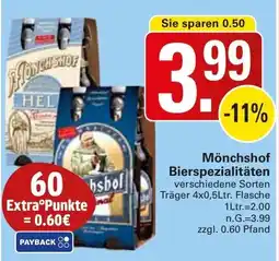 WEZ Mönchshof Bierspezialitäten Angebot