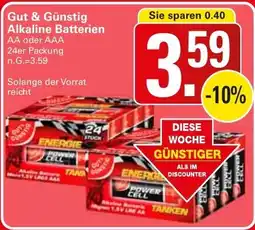 WEZ Gut & Günstig Alkaline Batterien AA oder AAA 24er Packung Angebot