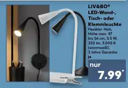 Kaufland LIV&BOⓇ LED-Wand, Tisch- oder Klemmleuchte Angebot