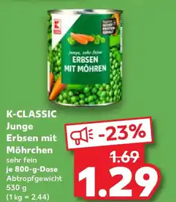 Kaufland K-CLASSIC Junge Erbsen mit Möhrchen Angebot