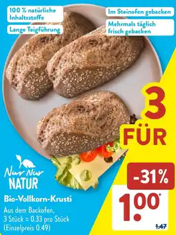 Aldi Süd Nur Nur NATUR Bio-Vollkorn-Krusti Angebot