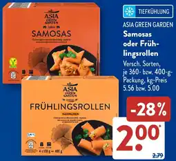 Aldi Süd ASIA GREEN GARDEN Samosas oder Frühlingsrollen Angebot