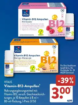 Aldi Süd VITALIS Vitamin-B12-Ampullen Angebot