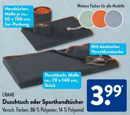 Aldi Süd CRANE Duschtuch oder Sporthandtücher Angebot