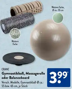 Aldi Süd CRANE Gymnastikball, Massagerolle oder Balanceboard Angebot