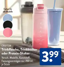 Aldi Süd CROFTON Trinkflasche, Trinkbecher oder Protein-Shaker Angebot