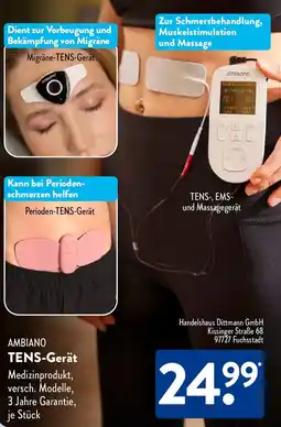 Aldi Süd AMBIANO TENS-Gerät Angebot