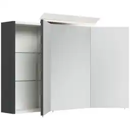 Netto Marken-Discount Spiegelschrank 120cm inkl. Design LED-Lampe und Glasböden weiss hochglanz Angebot