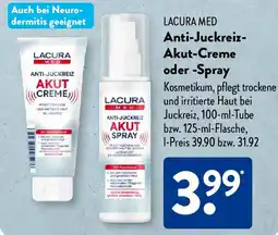 Aldi Süd LACURA MED Anti-Juckreiz Akut-Creme oder -Spray Angebot
