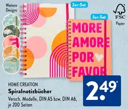 Aldi Süd HOME CREATION Spiralnotizbücher Angebot