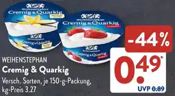 Aldi Süd WEIHENSTEPHAN Cremig & Quarkis Angebot