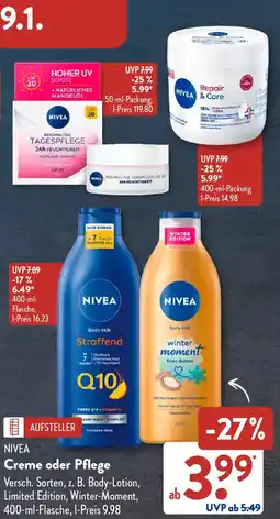 Aldi Süd NIVEA Creme oder Pflege Angebot