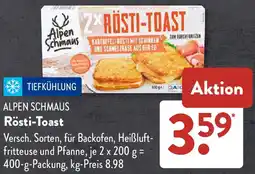 Aldi Süd ALPEN SCHMAUS Rösti-Toast Angebot