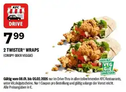 KFC 2 TWISTER WRAPS (CRISPY ODER VEGGIE) Angebot