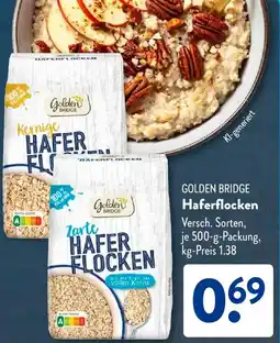 Aldi Süd GOLDEN BRIDGE Haferflocken Angebot