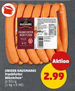 PENNY UNSERE HAUSMARKE Frankfurter Würstchen Angebot