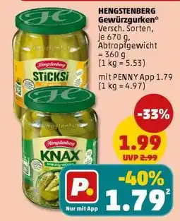 PENNY HENGSTENBERG Gewürzgurken Angebot