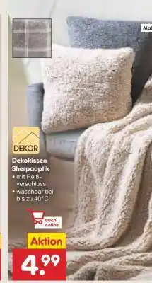Netto Marken-Discount Dekokissen Sherpaoptik Angebot