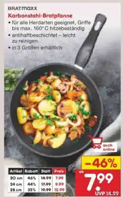 Netto Marken-Discount BRATMAXX Karbonstahl-Bratpfanne Angebot