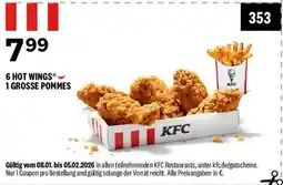 KFC 6 HOT WINGS 1 GROSSE POMMES Angebot