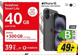 expert Techno Land Apple iPhone 16 + Vodafone Smart Lite 40 GB Angebot