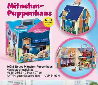 Playmobil 70985 Neues Mitnehm-puppenhaus Angebot