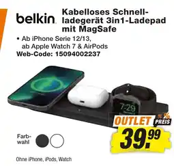 expert Techno Land belkin Kabelloses Schnellladegerät 3in1-Ladepad mit MagSafe Angebot