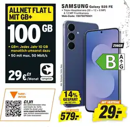 expert Techno Land SAMSUNG Galaxy S25 FE + ALLNET FLATL MIT GB+ 100GB Angebot