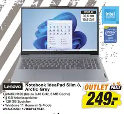 expert Techno Land Lenovo Notebook IdeaPad Slim 3 Arctic Grey Angebot