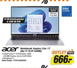 expert Techno Land acer Notebook Aspire Lite 17 (AL17-51P-54RE) Angebot