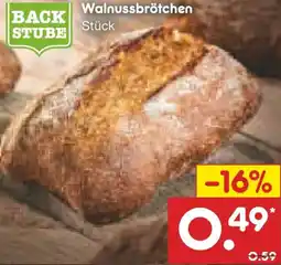 Netto Marken-Discount BACK STUBE Walnussbrötchen Angebot