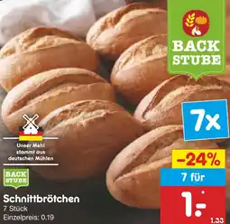 Netto Marken-Discount BACK STUBE Schnittbrötchen Angebot