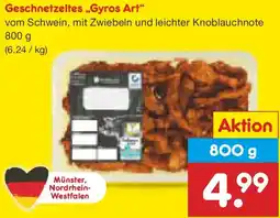 Netto Marken-Discount Geschnetzeltes „Gyros Art" Angebot