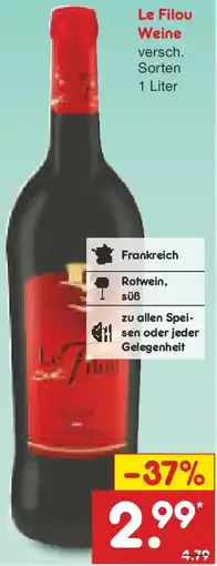 Netto Marken-Discount Le Filou Weine Angebot