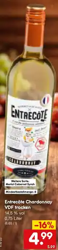 Netto Marken-Discount Entrecôte Chardonnay VDF trocken Angebot