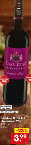 Netto Marken-Discount Carl Jung Cuvée Rot alkoholfreier Wein Angebot